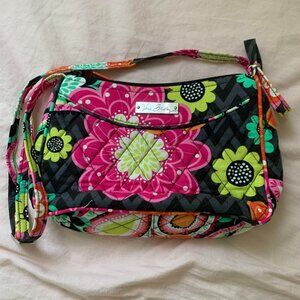 Vera Bradley Bag Cross Body Adjustable Strap Floral Black Yellow Pink Small